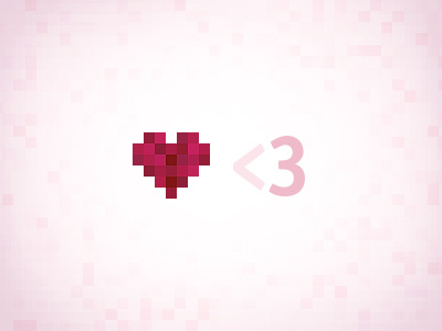Three Years heart love pink pixel pixelified