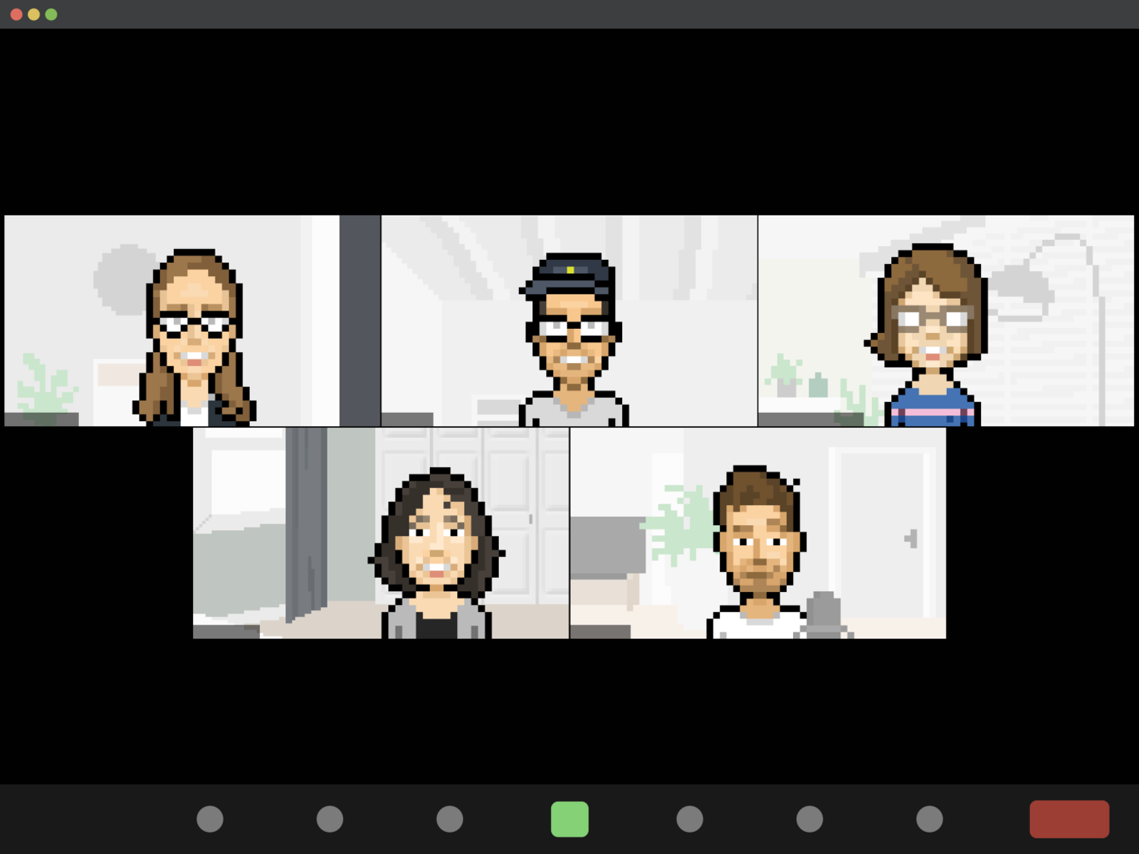 Weekly Design Sync design illustration pixel art pixelated pixelified remote remote work team video conference zoom