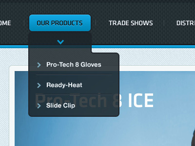Dropdown menu blue design dropdown menu product page techtrade