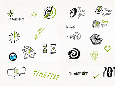 TimeSpot logo sketches