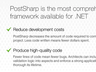 Features .net app features green postsharp simple ticks