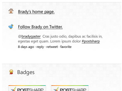 MVP profile page .net app mvp pixels postsharp