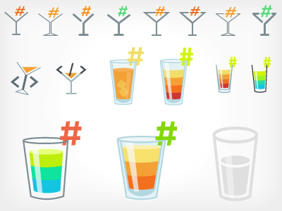 Evolution of Cocktail .net app cocktail colorful glass layers logo metro microsoft sharp symbol