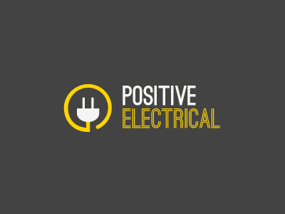 Positive Electrical electrician energy glyph identity logo plug power service symbol
