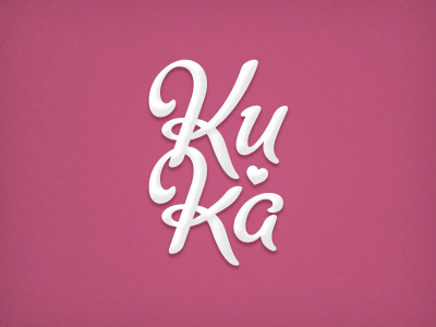 Kookah emblem ex libris girly heart identity kuka logo love nickname pink symbol