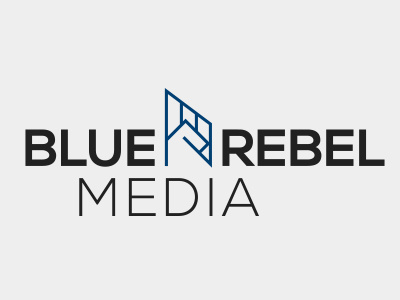 Blue Rebel Media blue fist geometrical glyph icon identity logo logotype media minimalist rebel simplistic symbol typography