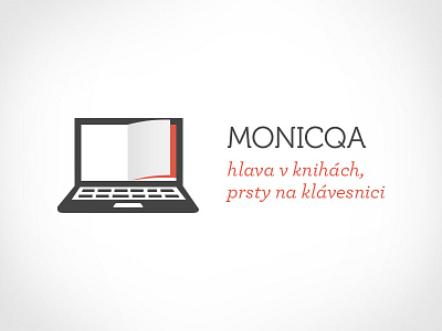 Monicqa logo blogger book branding concept copywriter glyph icon idea identity keyboard laptop logo page symbol woman