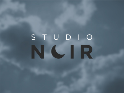 Studio Noir atomic duo clouds dark game identity logo logotype minimalism moon noir simple studio typography