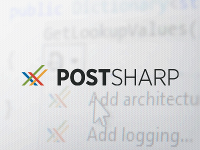 PostSharp atomic duo blue brand identity branding geometrical geometry gif green logo minimalism red shapes simple simplistic tangram triangle yellow