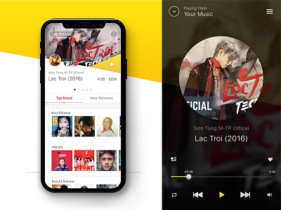Music Mobile Application album flat login mobile music