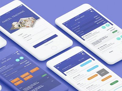 Shipping management flat design homepage login screen mobile application shipping management ux ui workflow