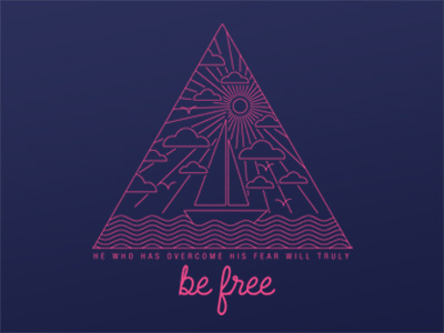 Be Free illustration inspiration lettering linework quote triangle tshirt type vector
