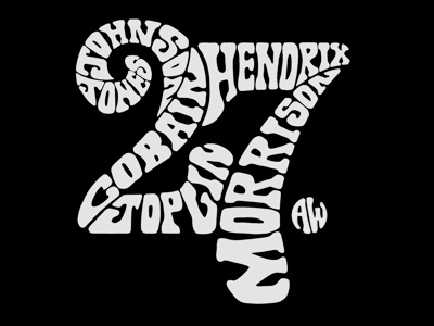 27 Club 27 club cobain hendrix joplin lettering morrison music typography