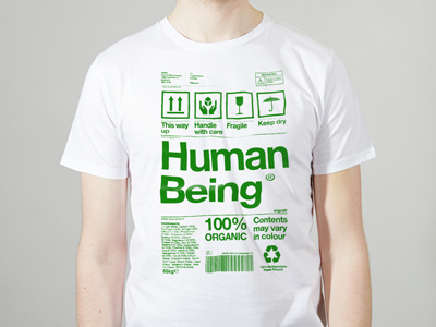 Human Being Green eco green grid helvetica ingredients packaging t shirt typography