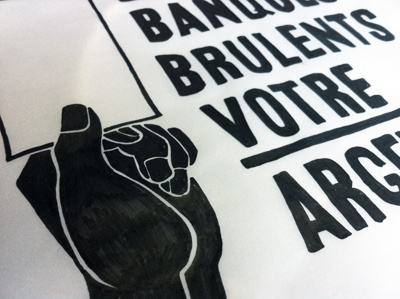 Banks Burn Your Money hand drawn paris 68 poster protest tshirt typography