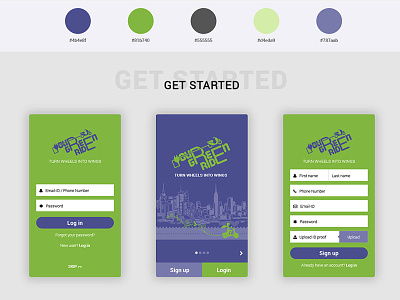 Your Green Ride - Mobile application app mocks apps best screens color palate mobile app ravisanath ui ux yourgreenride