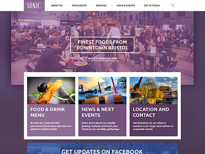 Sonic — Pub Homepage purple web web design website