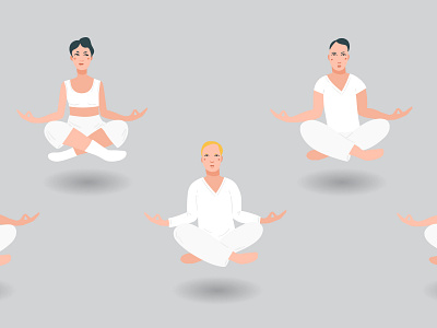 Group levitation in meditation abstract branding design flat illustration illustrator logo meditate meditation minimal vector