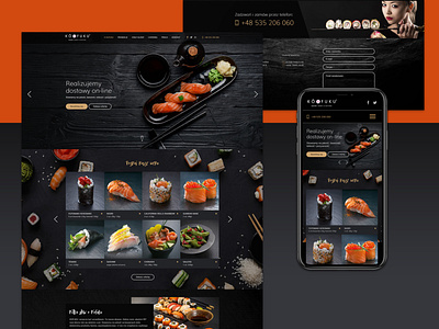 Kofuku asian cuisine asian food concept futomaki gunkan maki layout nigiri restaurant sashimi sushi web design website