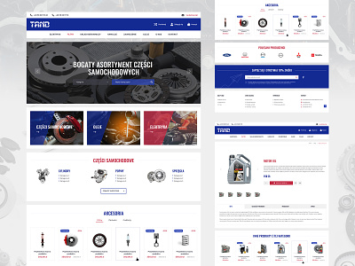 Tand auto parts brakes parts car electrician car filters car oils ecommerce layout parts presta shop steering system parts suspension parts web design webdesign website