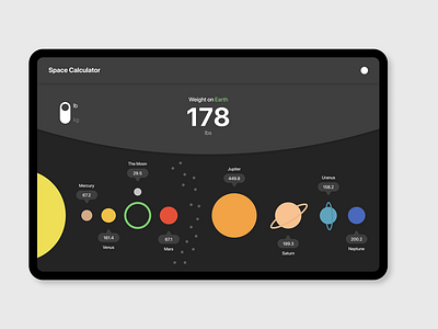 Space Weight Calculator [DailyUI 004]