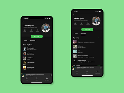 Spotify User Profile Page Redesign [Daily UI 006] 100daychallenge app daily ui 006 dailyui design mockup ui uidesign uiux ux vector