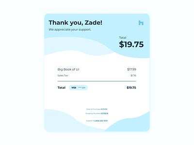 Email Receipt [Daily UI 017] 100 day challenge blue daily ui design email figma flat minimal receipt ui uidesign uiux ux
