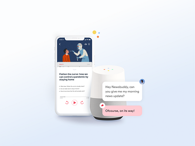 Ambient News Experience conversational conversational ui design news app newsfeed ui ui design voice assistant