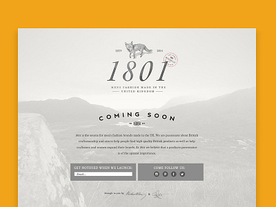 1801 Menswear UK & Ireland app branding design innovative interaction minimal responsive simple web