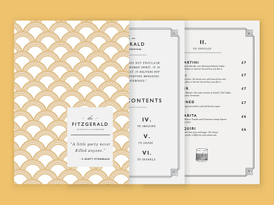 The Fitzgerald Speakeasy Bar art deco brand clean cocktail design gold logo minimal prohibition simple speakeasy