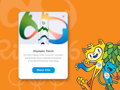 Rio Olympic 2016 Games button cards clean flat icon layout mascot olympics simple sports ui ux