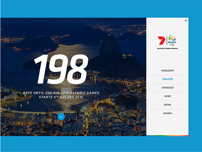 Rio 2016 Olympic Games app clean concept design flat interface minimal product rio rio2016 ui ux