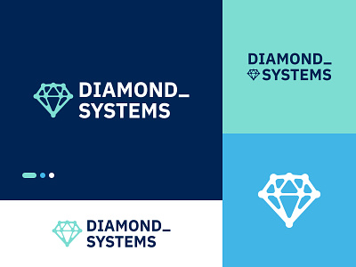 Diamond Systems branding diamond logo logo design logomark minimal network technology