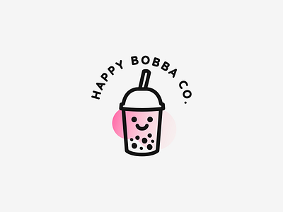 Happy Bobba Co - Logo Design bobba branding bubble tea icon logo logo design logomark mark minimal