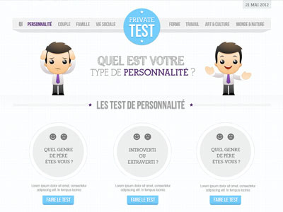 QI test blue caracter funny purple qi test web