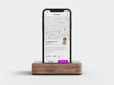 Incoming Request actions app design ios map mobile modal modern popup request ux