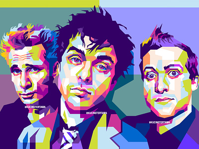 Green Day in WPAP band colorful art colourful illustration pop art popart popular portrait rock vector vector art