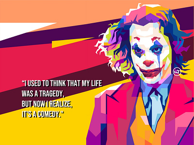 Joker (2019) in WPAP colorful art colourful illustration joker joker movie pop art popart popular portrait vector vector art