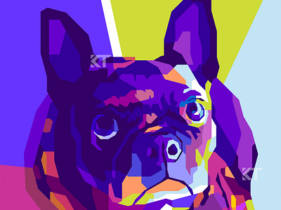 Pop Art Portrait WPAP of Pug