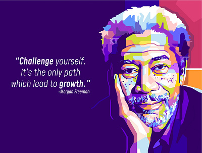 Morgan Freeman Pop Art Illustration With Quotes art artwork colorful art colourful design drawing graphic design graphicdesign illustration illustrator inspiration pop art popart popular portrait poster profile quotes typography vector