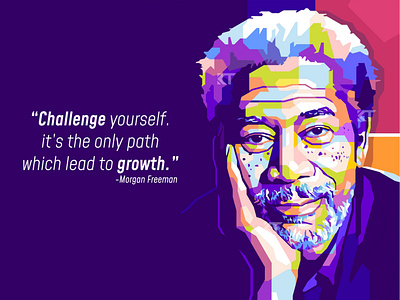 Morgan Freeman Pop Art Illustration With Quotes