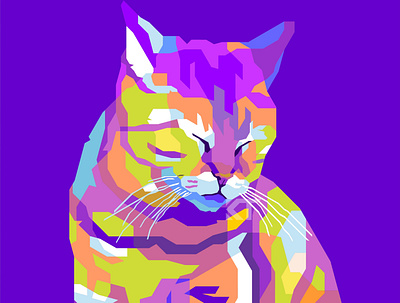 Pop Art of Cat art artwork colorful art colourful drawing graphic design illustration pop art popart popular portrait