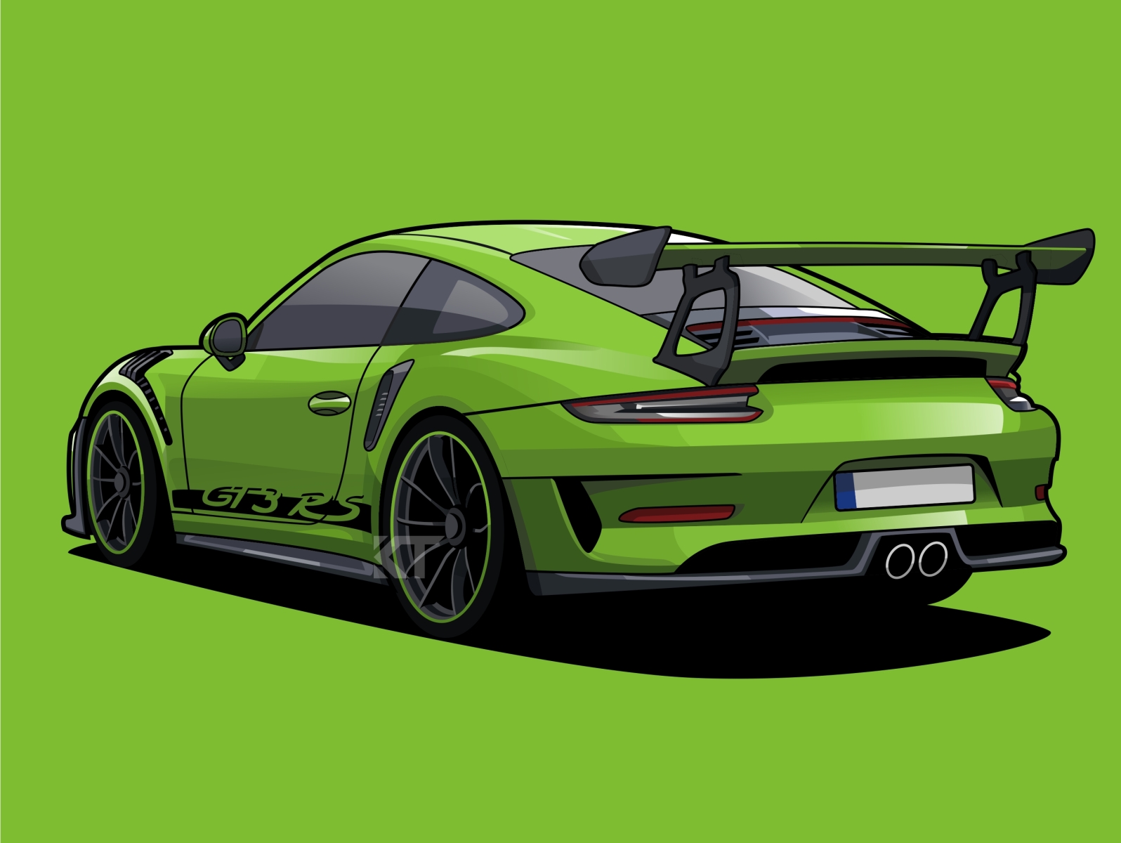 Porsche 911 GT3 RS illustration by kelfatoreiq on Dribbble