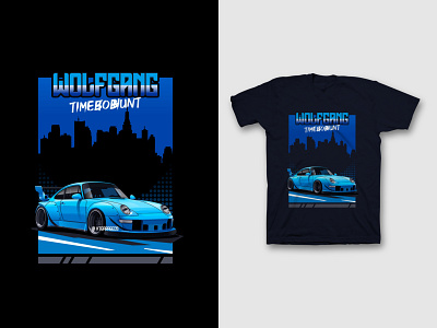 Porsche 933 GT2 (Wolfgang Time To Hunt) car car design cars colorful art colourful design distro graphic design illustration jdm poster posters t shirt tshirt vector vehicle vehicles