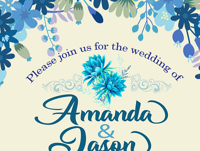 Wedding Card Design adobe photoshop blue card design designer flower invitation