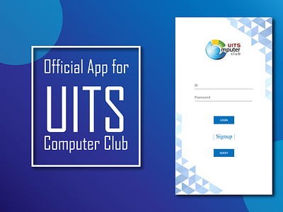 UI UX Design of a Login page for UITS Computer Club adobe illustrator adobe xd design ui ux