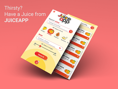 UX UI Design of a Juice Ordering Mobile App