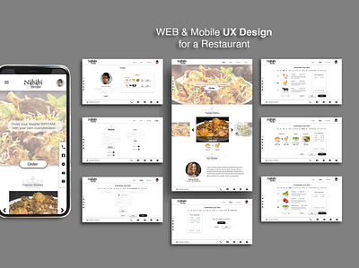 UX UI Design of a Food Ordering Web and Mobile App adobe illustrator adobe xd branding design illustration ui ux web design web ui