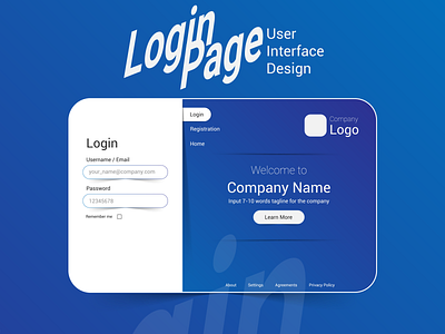 UI / UX Design of a Web Login page adobe illustrator adobe xd app design illustration logo ui ux web design web ui