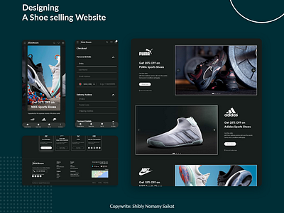 Designing a Branded Shoe Selling Website and Mobile App adobe xd ui ux web design web ui